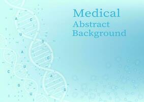 Abstract dna medical background. Top right with free space to place letters. on a clean bright blue gradient background vector