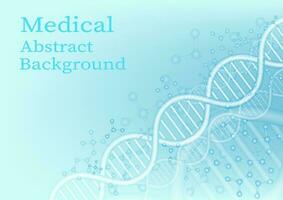 Abstract dna medical background. Top left with space for letters. on a clean, bright blue gradient background vector