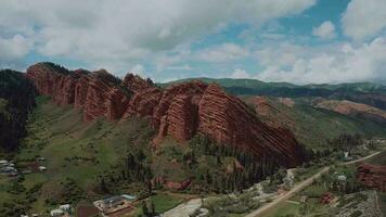 Nature And Rocks Of Jety Oguz In Kyrgyzstan, Aerial View video