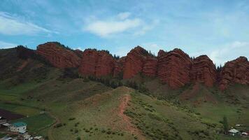 Nature And Rocks Of Jety Oguz In Kyrgyzstan, Aerial View video