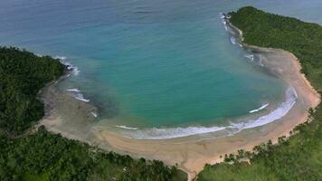 Wild Bay With A Beach Near San Vicente, Philippines Aerial video