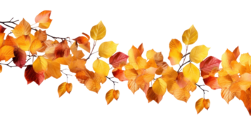 herfst bladeren grens geïsoleerd. illustratie ai generatief png