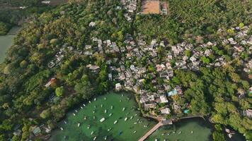 Bay In The Village Of Trou d'Eau Douce Top View, Mauritius, Aerial View video