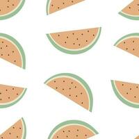 summer seamless pattern with cartoon watermelons. colorful vector, flat style. hand drawing. design for fabric, textile, print, wrapper. vector