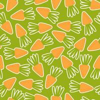 Seamless pattern with cartoon carrot. colorful vector. hand drawing, flat style. design for fabric, print, textile, wrapper vector