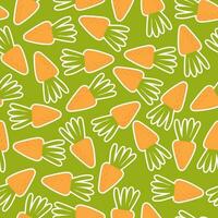 Seamless pattern with cartoon carrot. colorful vector. hand drawing, flat style. design for fabric, print, textile, wrapper vector