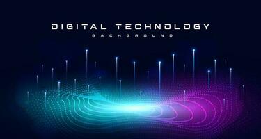 Digital technology metaverse neon blue pink background, cyber information, abstract speed connect communication, innovation future meta tech, internet network connection, Ai big data, illustration 3d vector