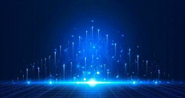 Digital technology speed connect blue background, cyber nano information, abstract communication, innovation future tech data, internet network connection, Ai big data, line dot illustration 3d vector