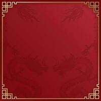 Chinese frame with oriental Asian elements on color background vector