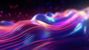 Abstract Futuristic Background with pink blue glowing neon moving high-speed wave lines and bokeh light, data transfer concept, Fancy wallpaper, photo