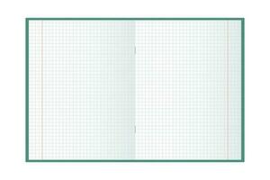 School notebook. Mockup, blank checkered notebook on a white background. Illustration, vector