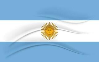 National flag of Argentina with silk effect. 3D illustration, vector