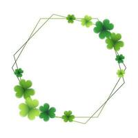 Elegant frame with shamrock leaves. Postcard for text, banner, vector