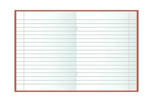 School notebook. Mockup, blank notebook in a line on a white background. Illustration, vector