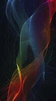 colored data network and connection elements on a black background. photo
