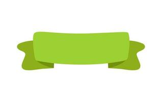 Green ribbon banner icon, Web design element. Hand drawn vector illustration. Place for your text for business, greeting card and holidays