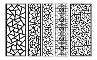 Black patterns with white background, Islamic vectors with floral panels for CNC laser cutting