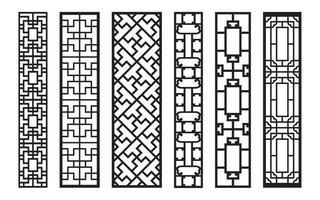 Black patterns with white background, Islamic vectors with floral panels for CNC laser cutting