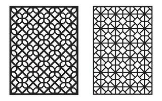 decorativo negro patrones con blanco fondo, geométrico, islámico y floral modelo para cnc láser corte vector