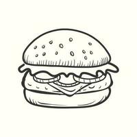 Burger doodle icon. Hand-drawn Burger illustration vector