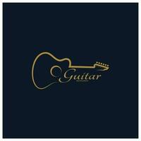 Simple musical guitar instrument logo, for guitar shop, music instrument store, orchestra, guitar lessons, apps, games, music studio, vector