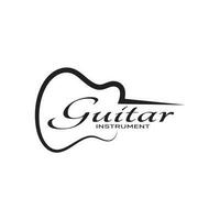 Simple musical guitar instrument logo, for guitar shop, music instrument store, orchestra, guitar lessons, apps, games, music studio, vector