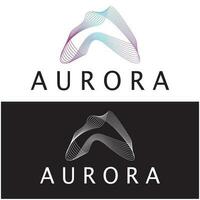 plantilla de vector de ilustración de icono de diseño de logotipo de aurora