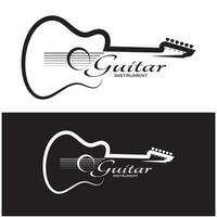 Simple musical guitar instrument logo, for guitar shop, music instrument store, orchestra, guitar lessons, apps, games, music studio, vector