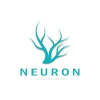 Neuron,seaweed or nerve cell logo designmolecule logo illustration template icon with vector concept