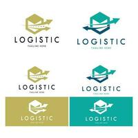 logística logo icono ilustración vector diseño distribución símbolo entrega de bienes economía finanzas