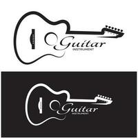 Simple musical guitar instrument logo, for guitar shop, music instrument store, orchestra, guitar lessons, apps, games, music studio, vector