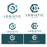 logística logo icono ilustración vector diseño distribución símbolo entrega de bienes economía finanzas