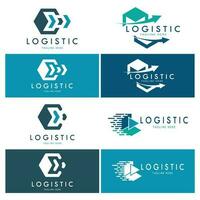 logística logo icono ilustración vector diseño distribución símbolo entrega de bienes economía finanzas