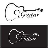 sencillo musical guitarra instrumento logo, para guitarra comercio, música instrumento almacenar, orquesta, guitarra lecciones, aplicaciones, juegos, música estudio, vector