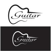 Simple musical guitar instrument logo, for guitar shop, music instrument store, orchestra, guitar lessons, apps, games, music studio, vector