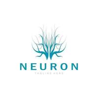 neurona, algas o nervio célula logo molécula de diseño logo ilustración modelo icono con vector concepto