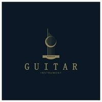 Simple musical guitar instrument logo, for guitar shop, music instrument store, orchestra, guitar lessons, apps, games, music studio, vector