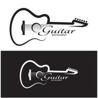Simple musical guitar instrument logo, for guitar shop, music instrument store, orchestra, guitar lessons, apps, games, music studio, vector