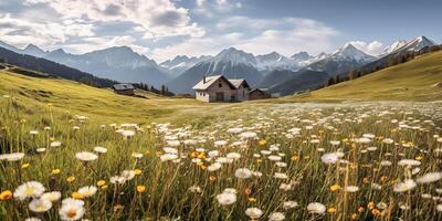 . . Swiss alps pecae calm landscape adventure vibe. Graphic Art photo