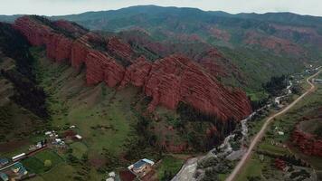 Nature And Rocks Of Jety Oguz In Kyrgyzstan, Aerial View video