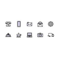 Simple set of 10 web line icons vector