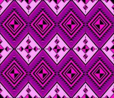 Emblem ethnic folk geometric seamless pattern in black and pink vector