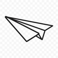 Vector paper plane vector thin line icon paper airplane fly flat simple sign