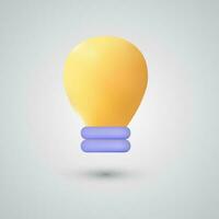 Illustration light bulb with rays shine energy and idea symbol vector