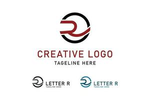 Letter R logo design. Initial R in circle. Monogram design style. Simple vector design editable