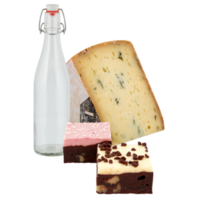 bolos, vidro frascos e queijo isolado transparente fundo png