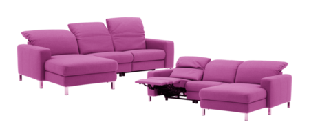 Sofa with footstool decorated in the living room isolated transparent background png