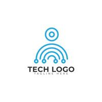 eps10 vector human tech or person tech logo design template. technology icon or symbol isolated on white background