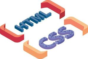 HTML and CSS Illustration vector