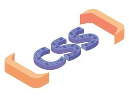 CSS Text Illustration vector